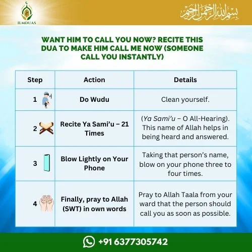 Dua to make him call me now